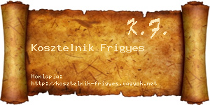 Kosztelnik Frigyes névjegykártya